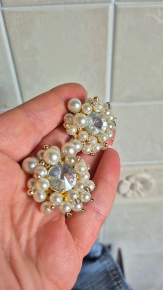 Orecchini perle e strass
