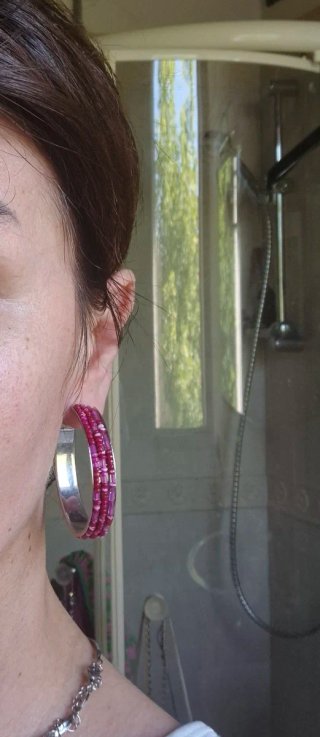 Orecchini donna con perline rosa