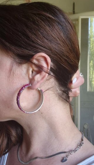 Orecchini donna con perline rosa