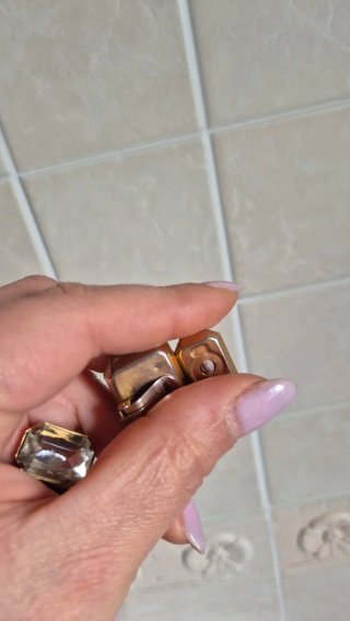 Orecchini blu e oro con pietre