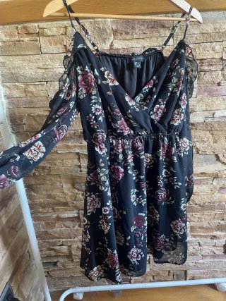 Vestido floral negro Atmosphere Talla S