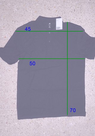 Polo H&M Negro Manga Corta Talla S