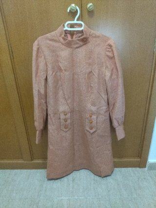 Vestido vintage naranja y rosa