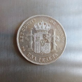Moneda plata 1 Peseta 1896.