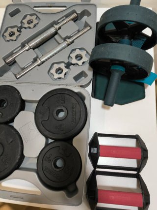 Banco de pesas y accesorios gimnasio