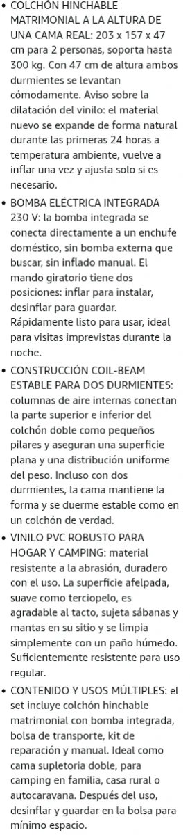 Colchón Hinchable Matrimonio Avenli