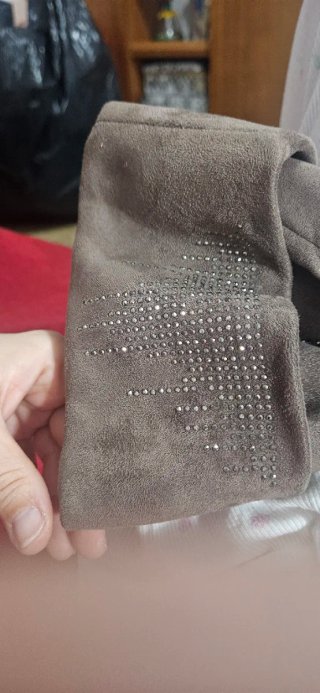 Stivali scamosciati alti con strass