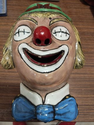 Máscara payaso antigua relieve mosaico