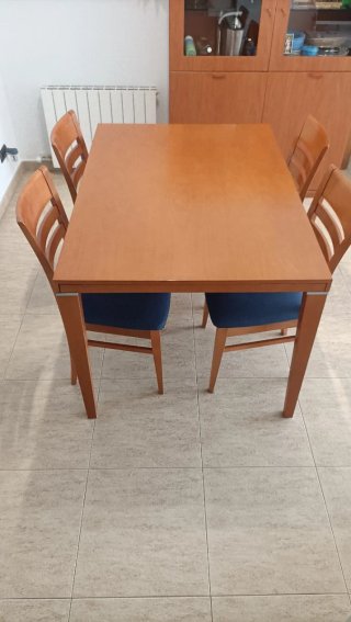 Tavolo da pranzo e 4 sedie in legno