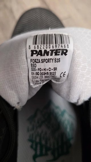 Zapatos de seguridad Panther grises y negros