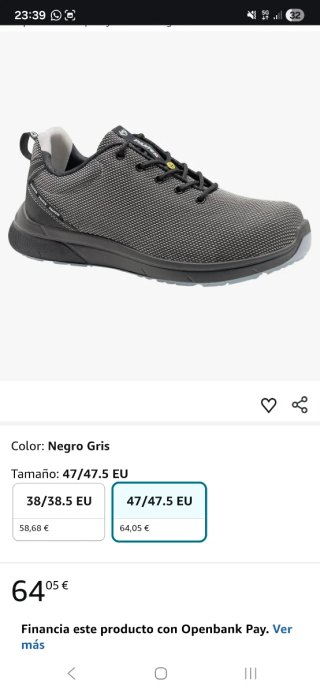 Zapatos de seguridad Panther grises y negros
