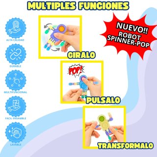 Juguetes Robot Spinner Pop Pack 25ud
