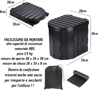WC Campeggio Pieghevole Portatile 250Kg