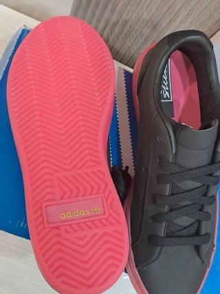 Adidas Sleek Scarpe Donna Nero/Rosso Tg 37,5