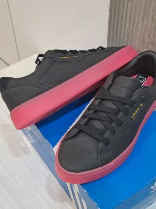 Adidas Sleek Scarpe Donna Nero/Rosso Tg 37,5