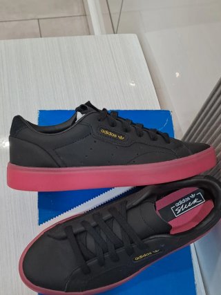 Adidas Sleek Scarpe Donna Nero/Rosso Tg 37,5