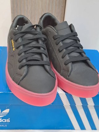 Adidas Sleek Scarpe Donna Nero/Rosso Tg 37,5