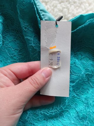 Vestido encaje verde azulado talla M con etiqueta