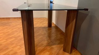 Mesa Comedor Cristal Negro Moderna
