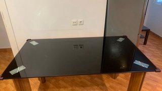 Mesa Comedor Cristal Negro Moderna