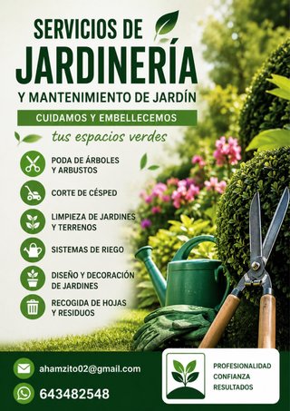 Servicios jardineria y mantenimiento.