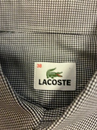 Camisa Lacoste Gris y Blanca