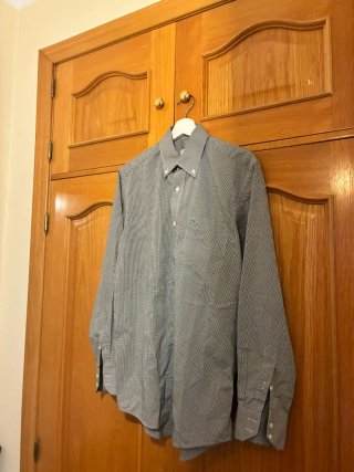 Camisa Lacoste Gris y Blanca