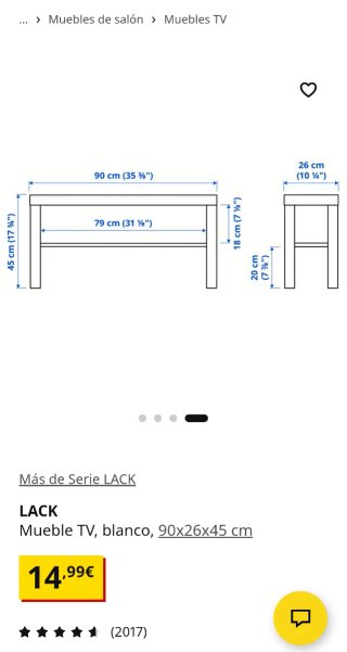 Banco mueble TV Lack blanco