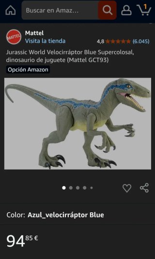 Jurassic World Velocirráptor Blue Supercolosal
