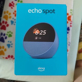 Echo Spot Azul con Alexa y reloj