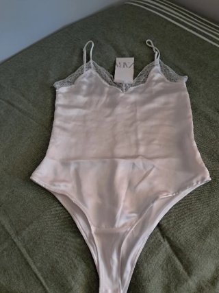 Bodi Zara S Encaje Blanco