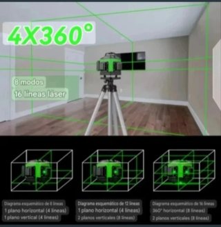 Nivel Láser 4D 16 Líneas Trípode Accesorios