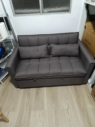 Sofá Cama Gris Tela