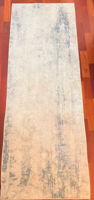 Alfombra Pasillo Beige y Azul, lana sintética
