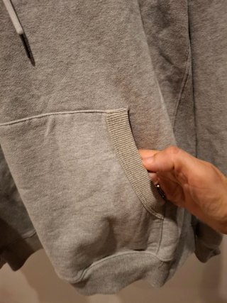 Felpa uomo cotone grigio cappuccio S