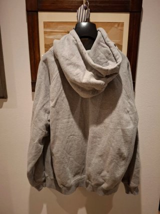 Felpa uomo cotone grigio cappuccio S