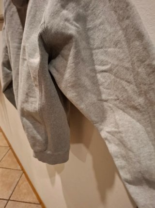 Felpa uomo cotone grigio cappuccio S