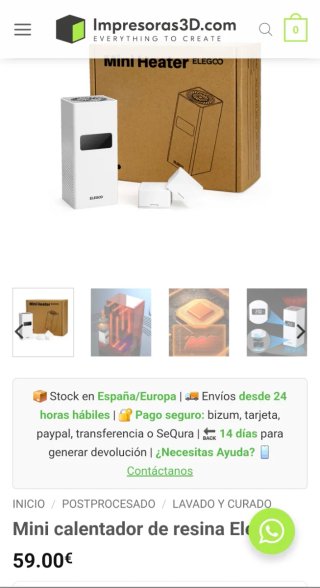 Mini calentador resina Elegoo blanco