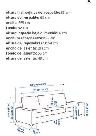 Divano a 3 posti VIMLE IKEA grigio