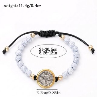 Pulsera San Benito Hombre Piedra Natural 8mm