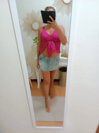 Top lungo fucsia plissettato