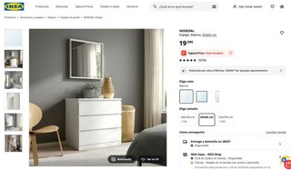 Espejo Blanco Ikea NISSEDAL 65x65