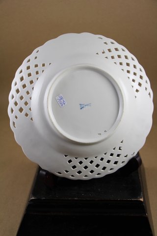 Piatto Meissen traforato Foglia di Vite