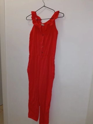 Mono naranja tela fruncida talla xs