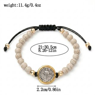 Pulsera San Benito Piedra Natural 8mm