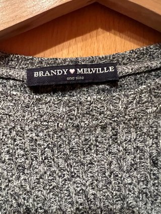 Camiseta Brandy Melville gris canalé Talla Única