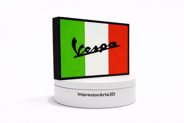 Cartel Vespa Bandera Italiana