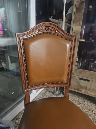6 Sillas Estilo Isabelino Madera Maciza