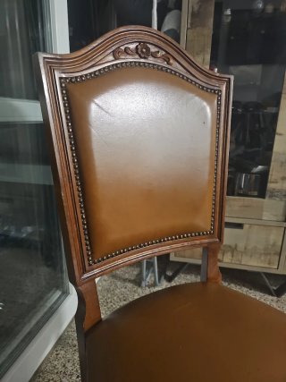6 Sillas Estilo Isabelino Madera Maciza