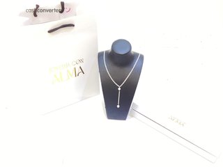 collar plata 925mm con piedra con perla 23cm